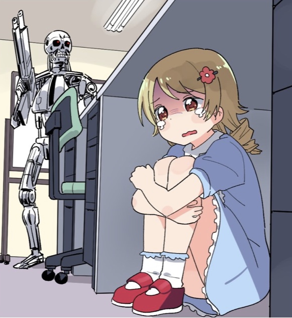 動漫女孩躲終結者