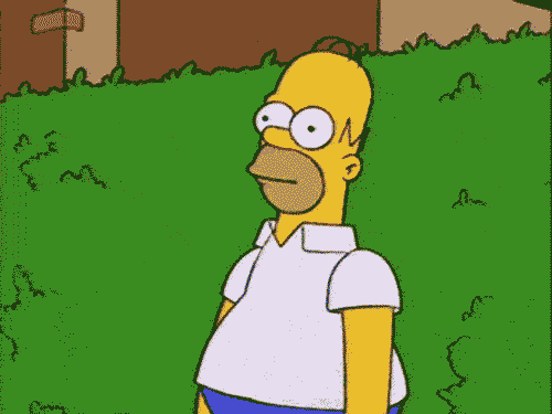 Homer消失進草叢