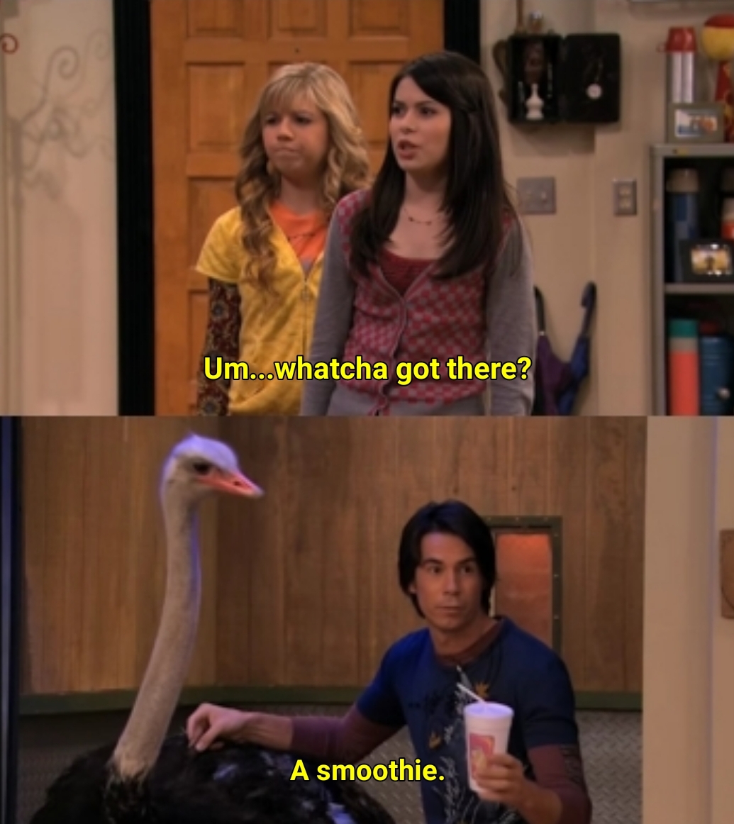 iCarly - 你手上拿什麼？一杯果昔（鴕鳥）