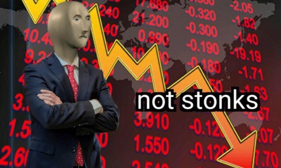 迷因人 - not stonks 慘賠下跌