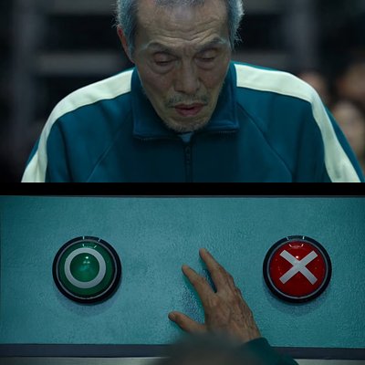 魷魚遊戲 - 老人按鈕抉擇