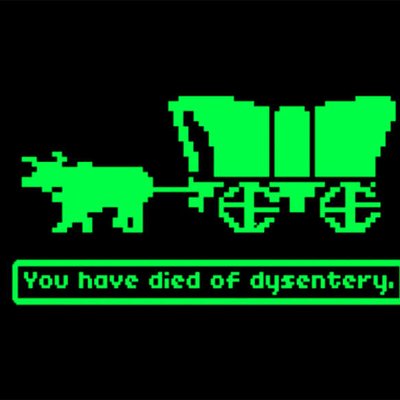 Oregon Trail - 你死於痢疾復古綠畫面