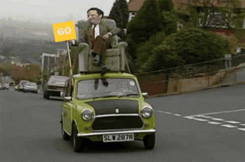 豆豆先生 - 坐在車頂開車